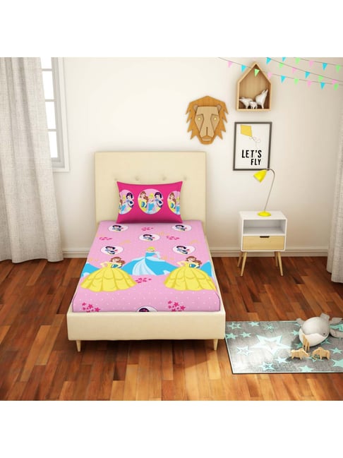 Buy CORE Designed By Spaces Pink Cotton 144 TC Bed Sheets Set at Best