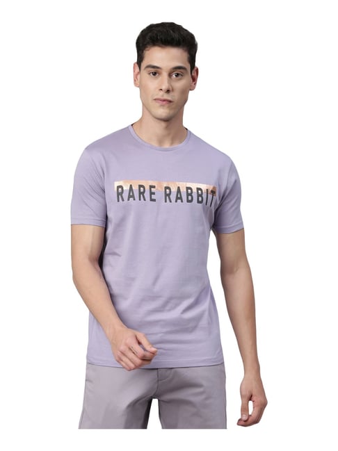 Rare Rabbit Men's Drovie Purple Cotton Polyester Fabric Full Sleeves L