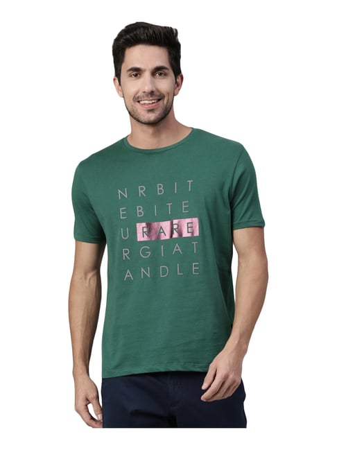 Buy Rare Rabbit Green Cotton Slim Fit 
