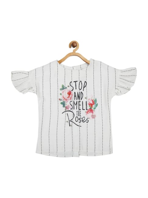 Tiny Girl Off White Printed Top