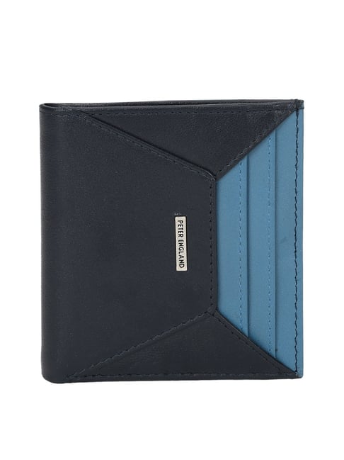 Peter England Allen Solly Navy Blue Casual Leather Bi-Fold Wallet for Men