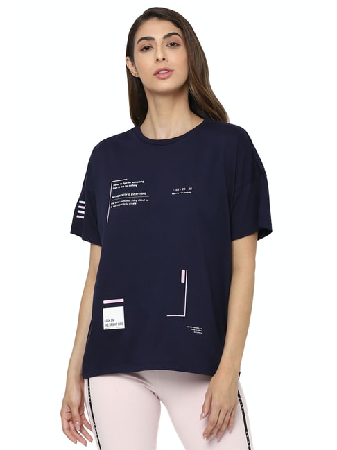 Solly by Allen Solly Navy Graphic Print T-Shirt Price in India