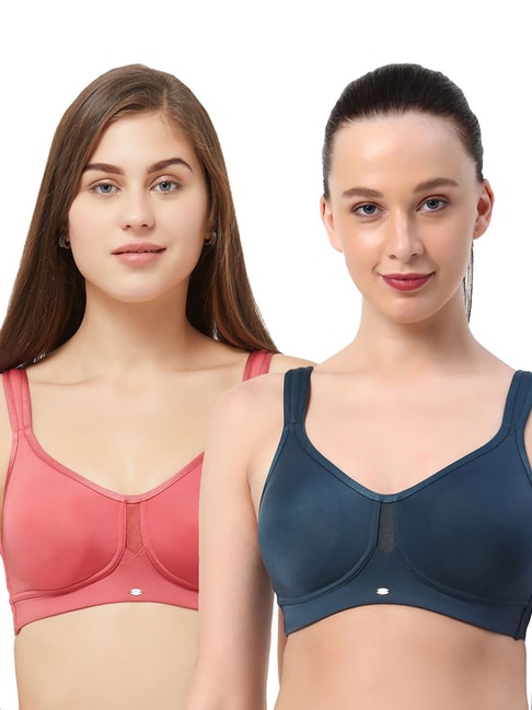 Buy Soie Multicolor Non Wired Non Padded Minimizer Bra - (Pack Of