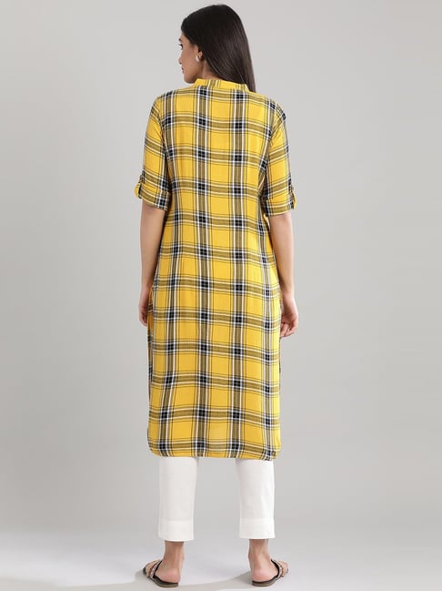 Aurelia checked straight on sale kurta