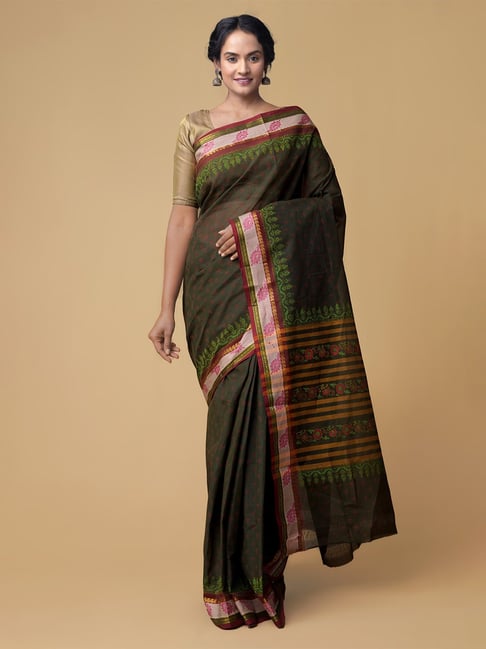 Unnati Silks Women's Pure Mangalagiri Cotton Saree Price in India