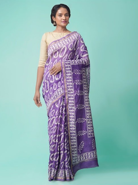Unnati Silks Women's Pure Preet Organic-Dyed Chanderi Saree Price in India