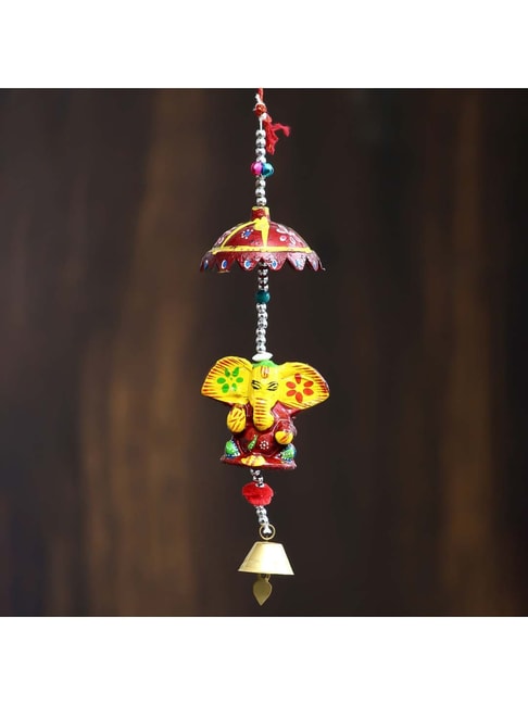 eCraftIndia Handcrafted Decorative Lord Ganesha Wall/Door/Window Hanging Bell
