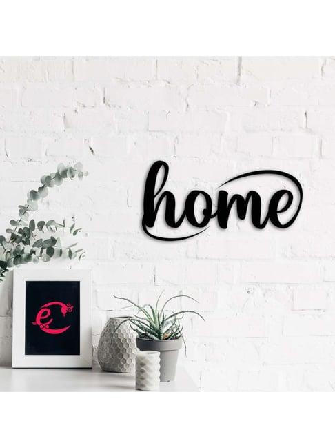 eCraftIndia 'Home' Black Engineered Wood Wall Art Cutout, Ready to Hang Home Decor-picture-43