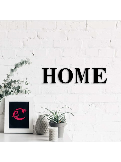 eCraftIndia 'HOME' Black Engineered Wood Wall Art Cutout, Ready to Hang Home Decor-picture-44