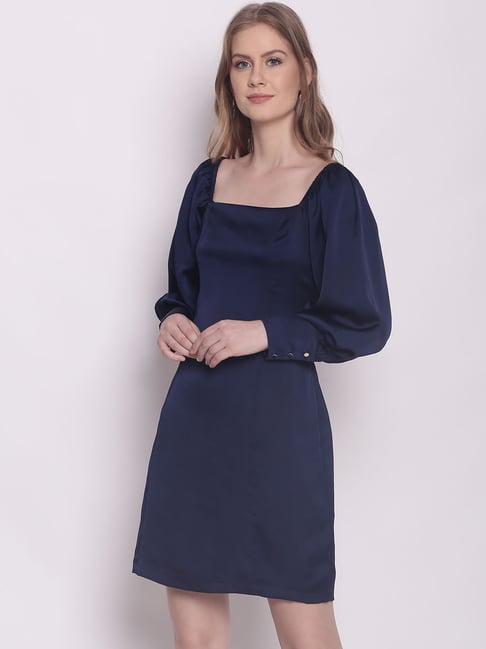 Buy Zink London Navy Regular Fit Dress 
