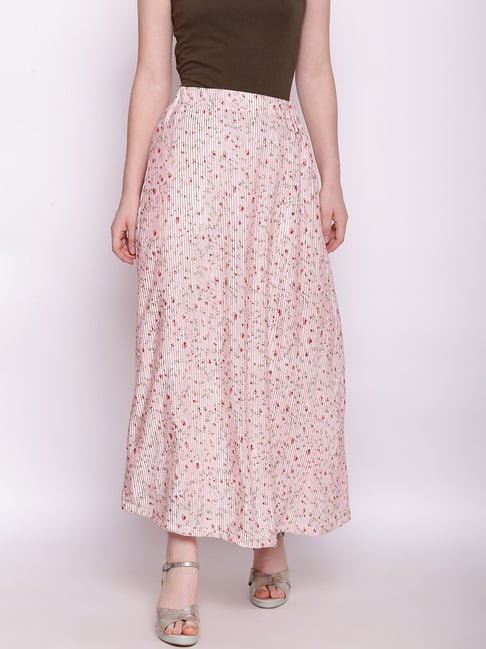 Zink London Pink Floral Print Skirt Price in India