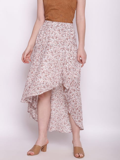 Zink London White Floral Print Skirt Price in India