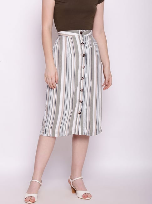 Zink London Multicolor Striped Skirt Price in India