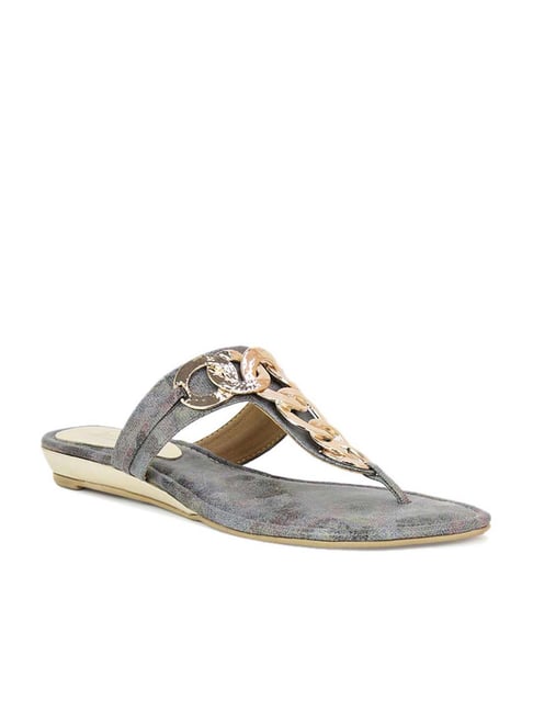Inc.5 Women's Grey T-Strap Wedges Price in India