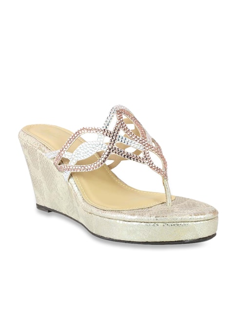 Inc.5 Women's Rose Gold Thong Wedges Price in India