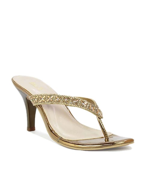 Inc.5 Women's Antique Gold Thong Stilettos Price in India