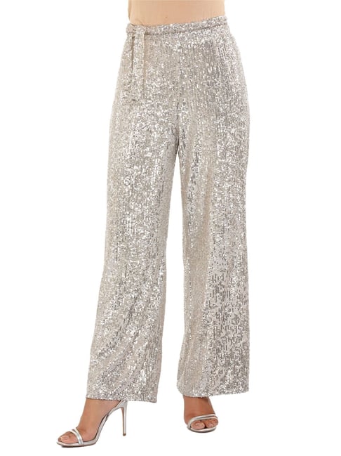 Rabanne sequinembellished highwaisted Trousers  Farfetch