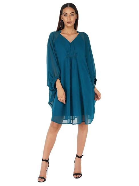 ATTIC SALT Turquoise Regular Fit Dress Price in India