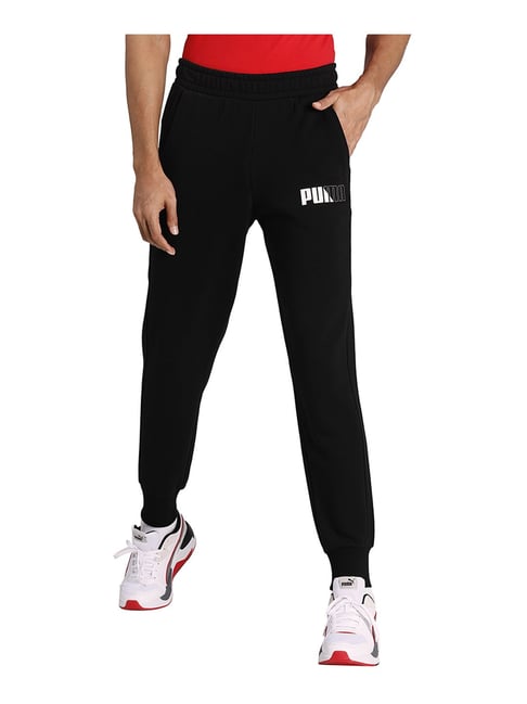 Puma Graphic Black Cotton Regular Fit Joggers