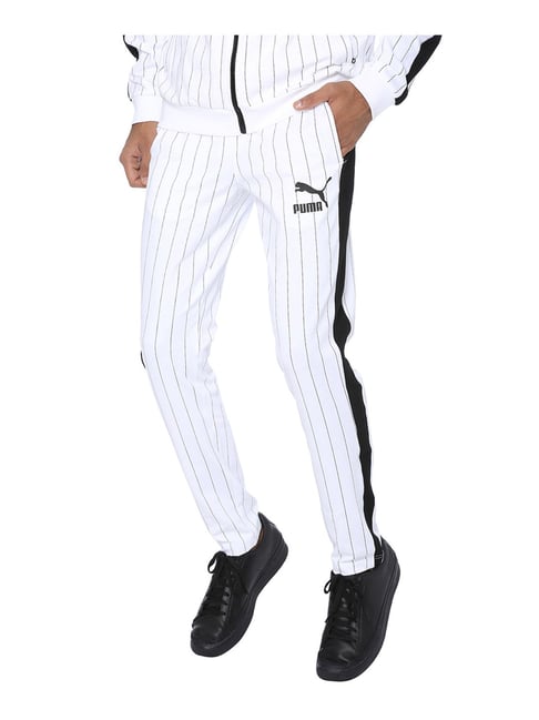 Puma white clearance striped pants