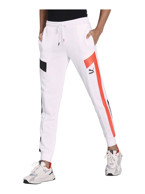 Puma white online joggers