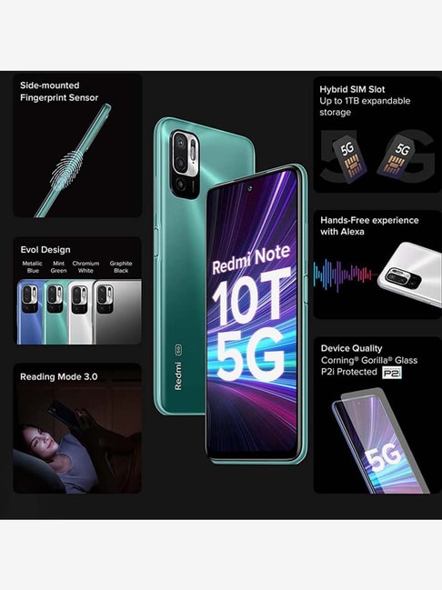 Buy Redmi Note 10T 64 GB (Mint Green) 4 GB RAM, Dual SIM 5G Online At