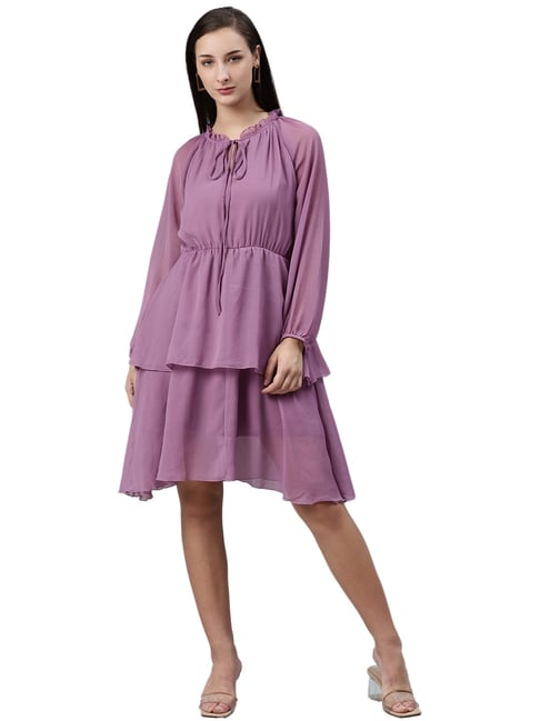 Melon by PlusS Purple Regular Fit Dress Price in India