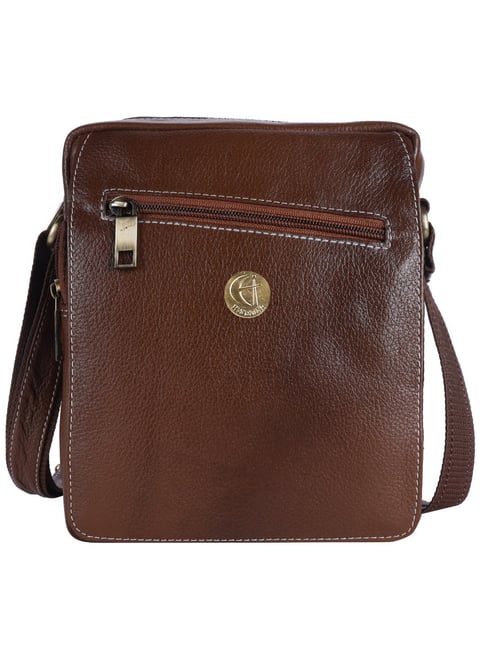 HiLEDER Pure Genuine Leather Messenger Shoulder Sling Cross Body Office Bag  for Men and Women,Coffee