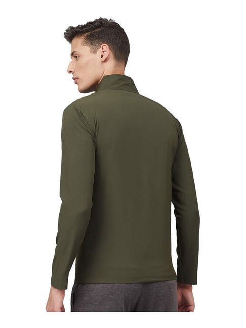 Buy Chkokko Olive Green Regular Fit Sports Jacket for Mens Online