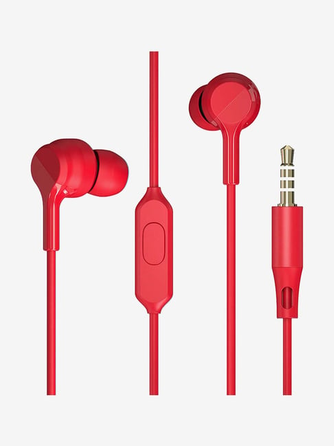 Zebronics Zeb-Bro Pro Wired In-Ear Earphone with Mic (Red)