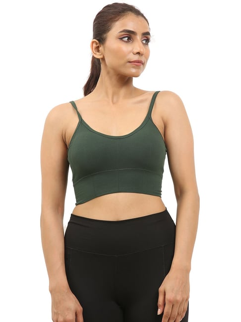 Buy EVERDION Olive Non Wired Padded Sports Bra for Women Online @ Tata CLiQ