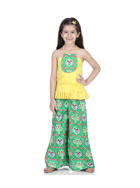 Buy Blue Soft Sequin Top with Palazzo Pants for Girls Online