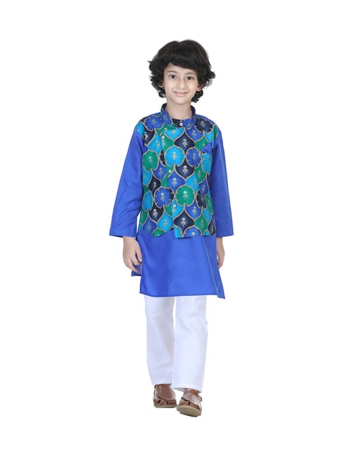 Buy Baby kurta Pajama with Jacket in cotton Ship to US, Canada, Australia