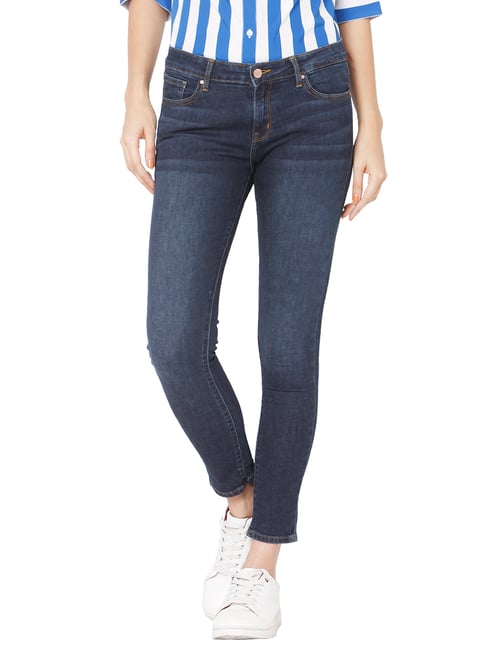 Spykar Dark Blue Skinny Fit Low Rise Jeans