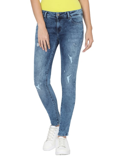 Spykar Blue Skinny Fit Low Rise Jeans