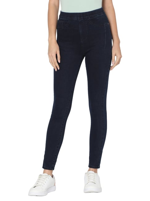 Spykar Navy Skinny Fit Low Rise Jeans