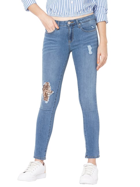 Spykar Blue Skinny Fit Low Rise Jeans