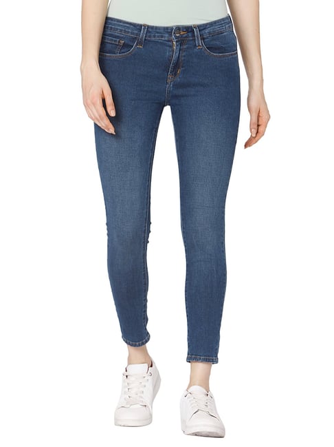 Spykar Dark Blue Skinny Fit Low Rise Jeans