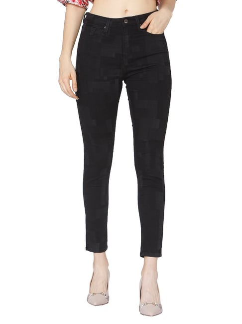 Spykar Black Skinny Fit Low Rise Jeans