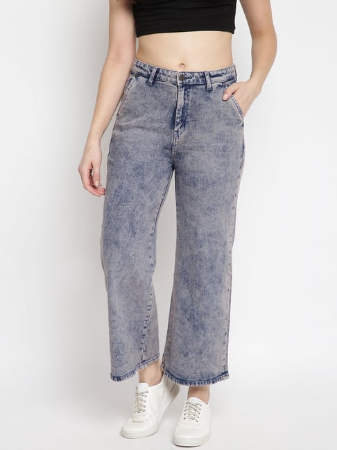 Tales & Stories Blue Mid Rise Flared Jeans