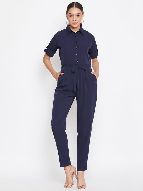 Ruched Split Jumpsuit Casual Solid Long Sleeve Wide Leg - Temu