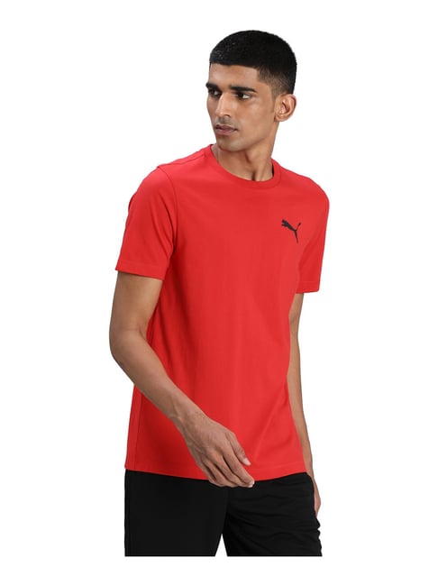 Puma Active Soft Red Cotton Regular Fit Sports T-Shirt-Puma-Apparel-TATA CLIQ