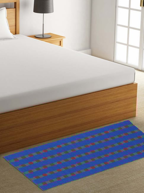 Klotthe Blue & Red Cotton Rug - Set of 1