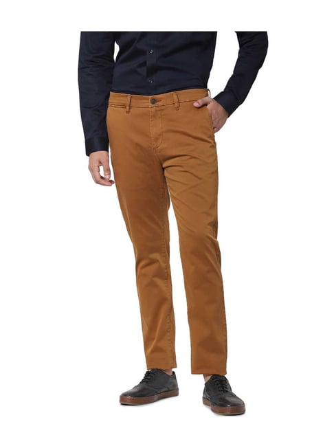 Buy Brown Elastic Waist Trousers Online for Men  Brown Pants  Uathayam