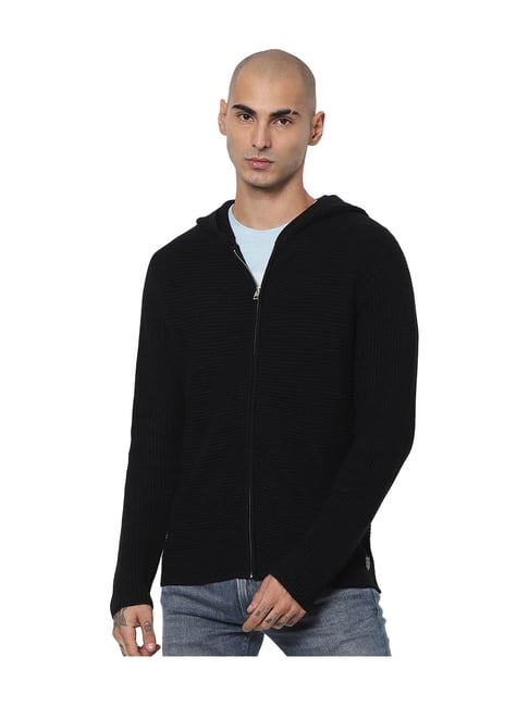 Buy Jack Jones Black Hooded Sweater for Men Online Tata CLiQ