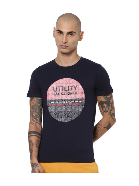 Jack & Jones Dark Blue Round Neck T-Shirt