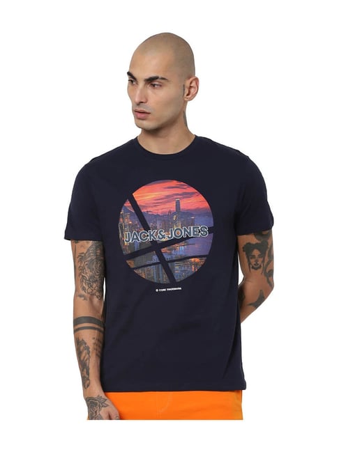 Jack & Jones Navy Round Neck T-Shirt