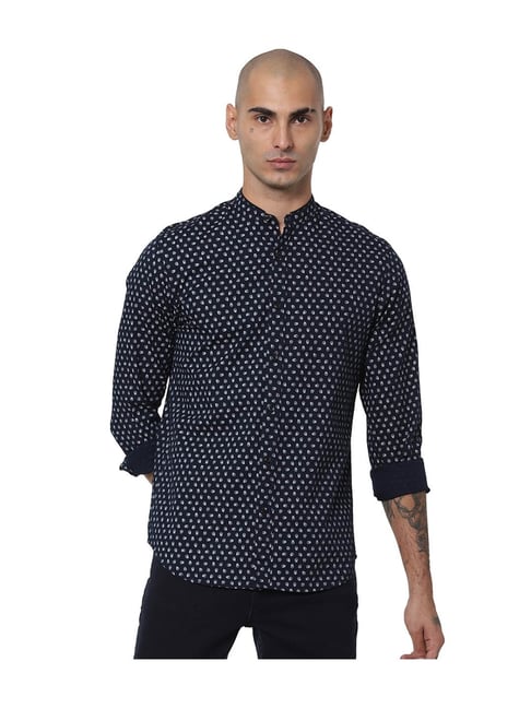 Jack & Jones Navy Printed Slim Fit Shirt