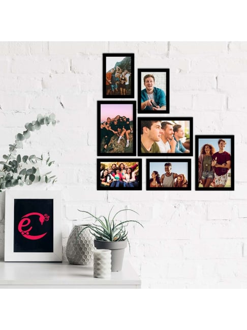 Memory Wall Collage Photo Frame - Set of 7 Photo Frames for 4 Photos of 4'x6', 3 Photos of 5'x7'