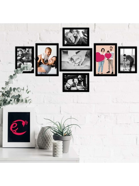 Memory Wall Collage Photo Frame - Set of 7 Photo Frames for 4 Photos of 4'x6', 3 Photos of 5'x7'